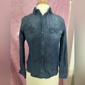 Cloth & Stone Dark Blue Chambray Shirt